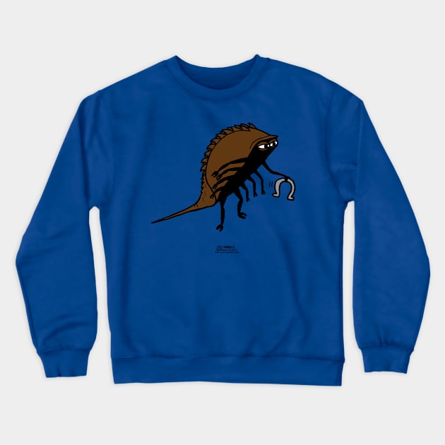 Horseshoe Crab with a Horse Shoe Crewneck Sweatshirt by OutToLunch